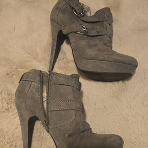 Guess Gray Heeled Boots